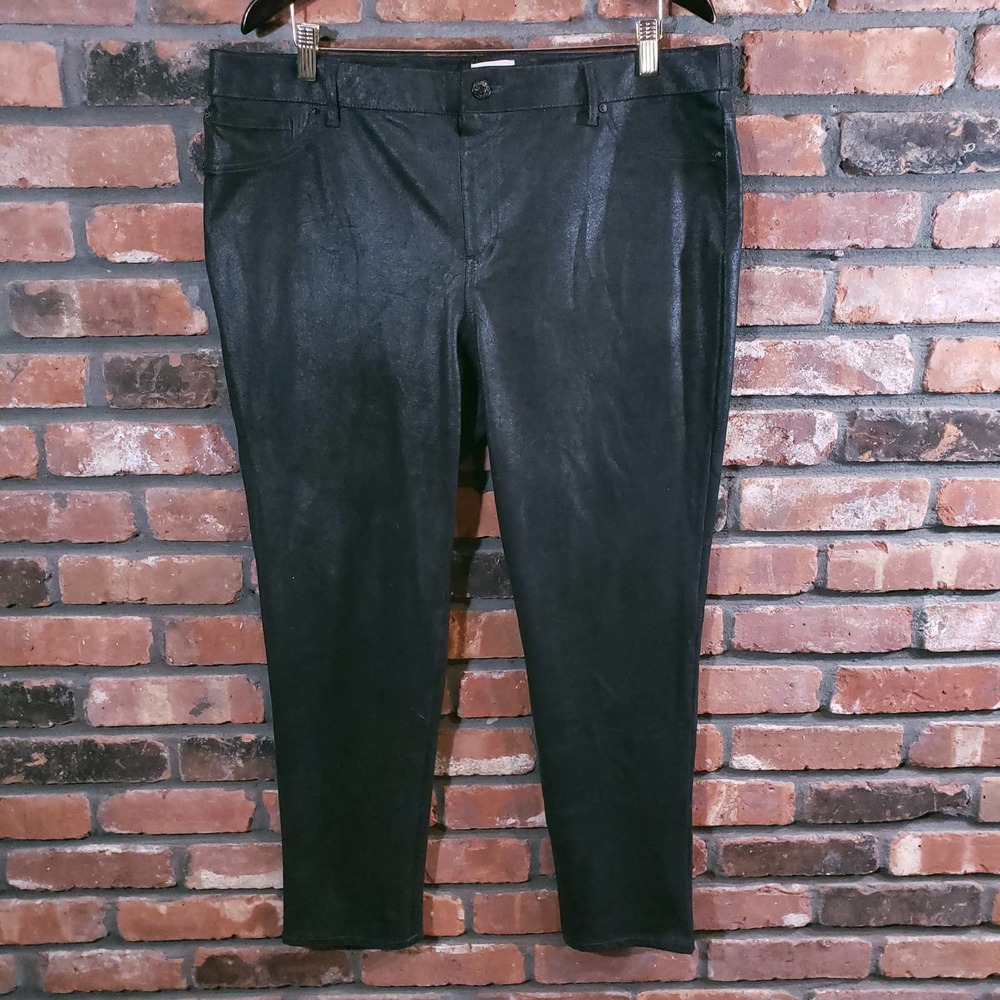 Chico's Petite Gray Faux-Suede Knit Slim Leg Pants Workwear Women's 3 / US 16P